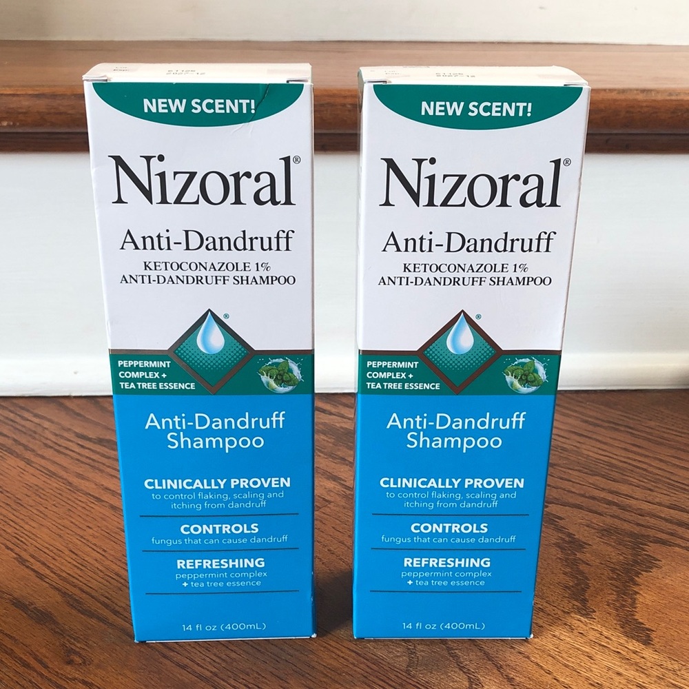 Nizoral Anti-Dandruff Shampoo (TWO)
Peppermint Complex + Tea Tree Essence, 14 OZ